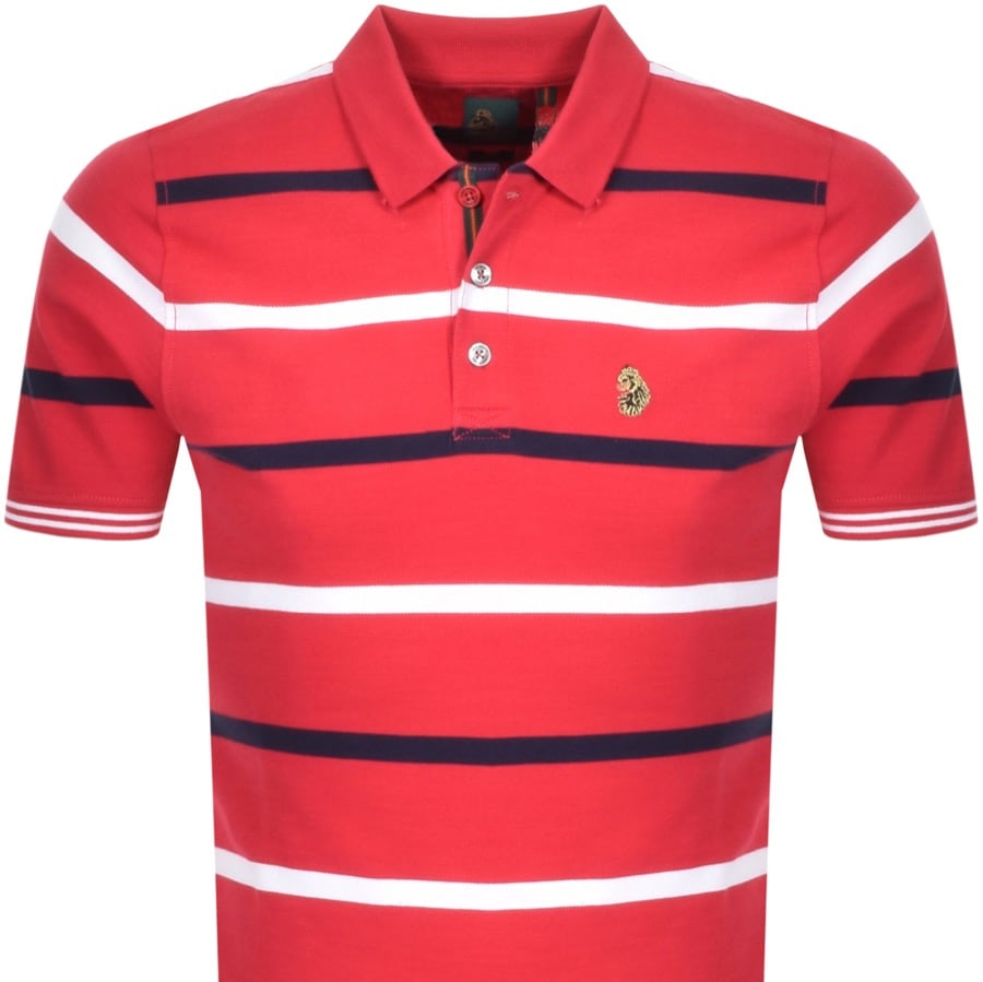 Alternative Image for ProductLuke 1977 Striped New Mead Polo T Shirt Red2